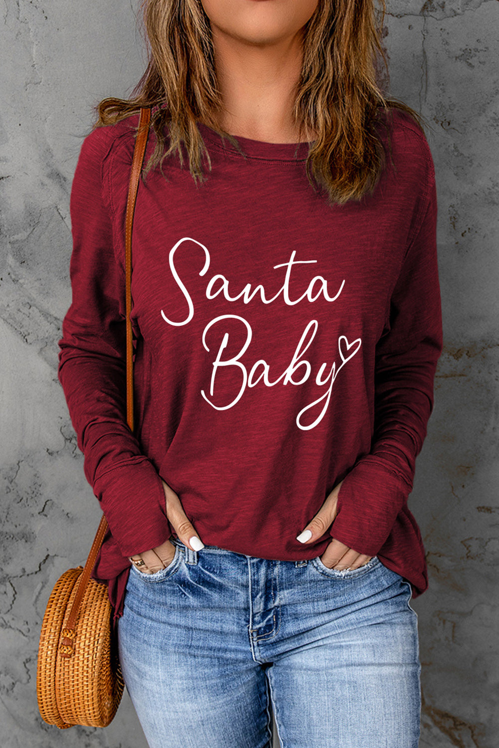 SANTA BABY Graphic Long Sleeve T-Shirt