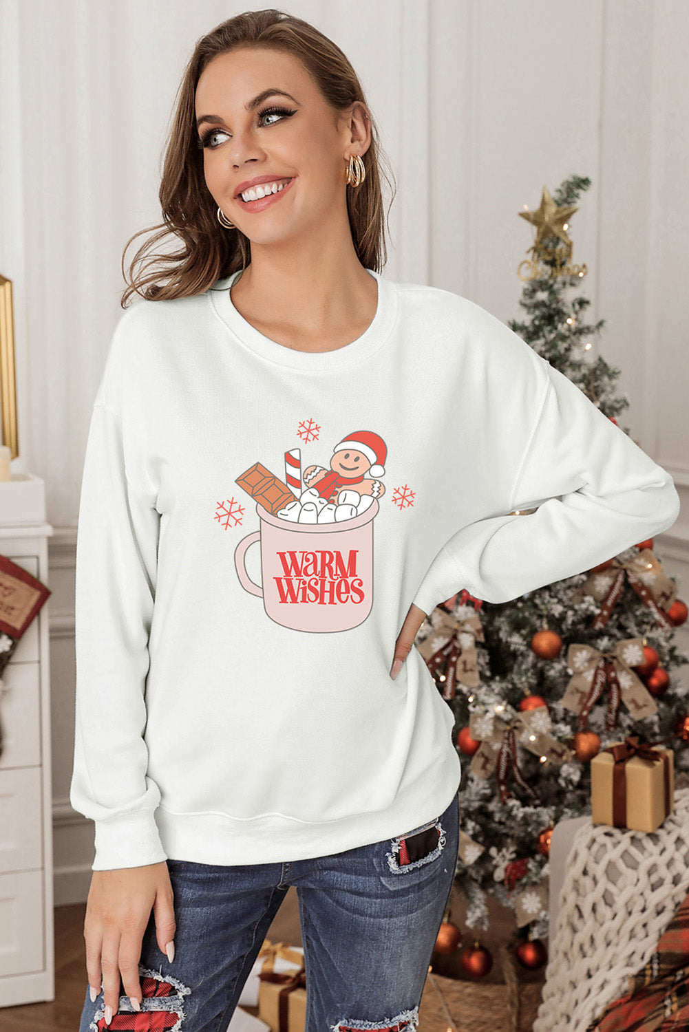 Christmas Graphic Round Neck Sweatshirt